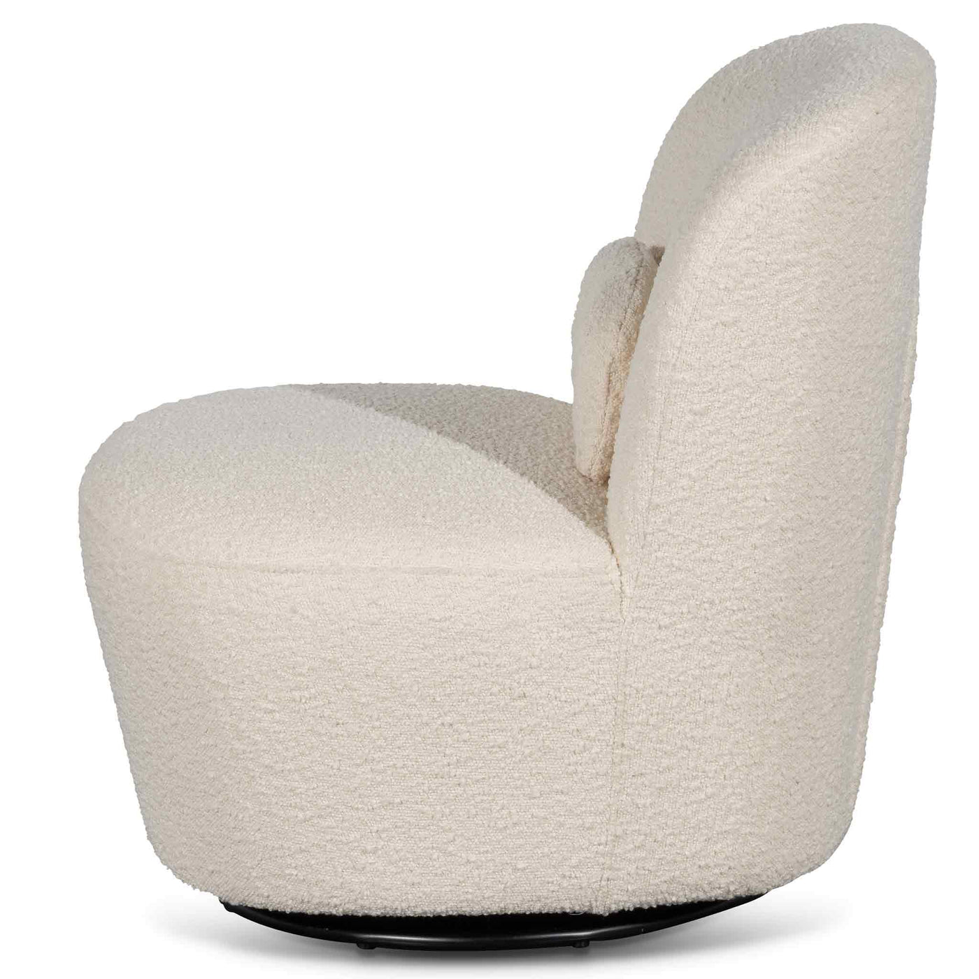 Swivel Lounge Chair - Ivory White Boucle