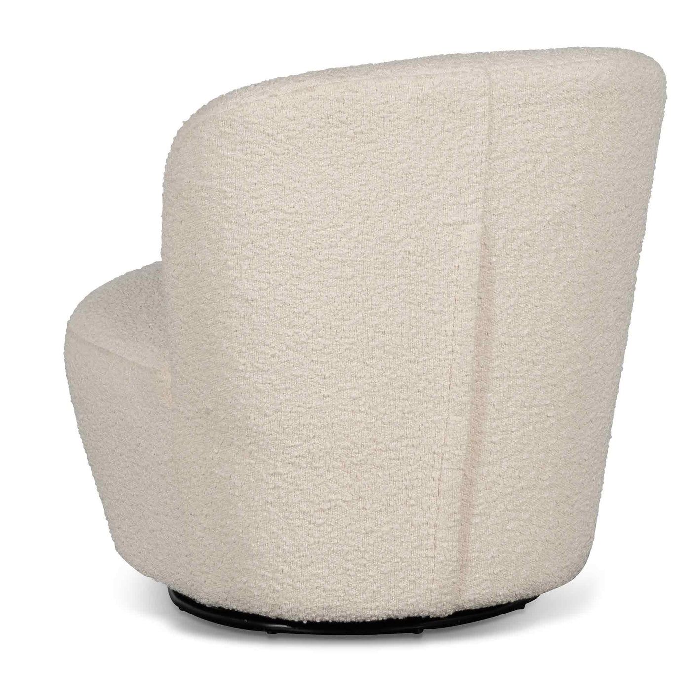 Swivel Lounge Chair - Ivory White Boucle